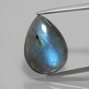 Labradorite multicolore naturelle en forme de poire, 8,76 ct, translucide