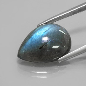 Labradorite multicolore naturelle en forme de poire, 8,76 ct, translucide