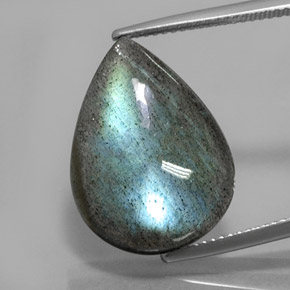 Labradorite Multicolore naturelle En forme de poire, 12.79 ct, Translucide