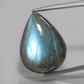 Labradorite multicolore naturelle en forme de poire, 14,88 ct, translucide