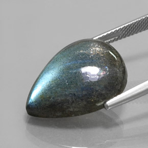 Labradorite multicolore naturelle en forme de poire, 14,88 ct, translucide