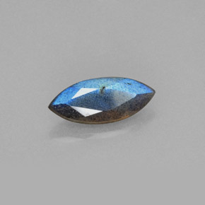 Labradorite éclat bleu gris naturelle transparent, 1,92 ct, transparent / translucide