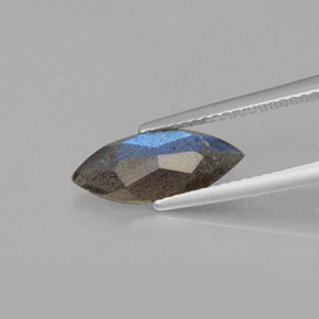 Labradorite éclat bleu gris naturelle transparent, 1,92 ct, transparent / translucide
