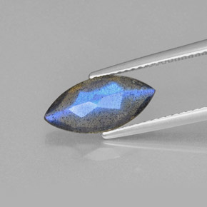 Labradorite bleue naturelle transparent, 2,30 ct, transparent / translucide