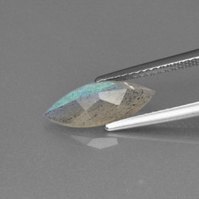 Labradorite bleue naturelle transparent, 1,40 ct, transparent / translucide