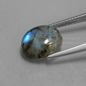 Labradorite Multicolore naturelle Coupe ovale, 4.06 ct, Translucide