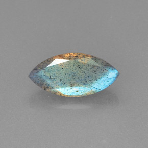 Labradorite Éclat Bleu Gris naturelle Transparent, 2.46 ct, Transparent / Translucide