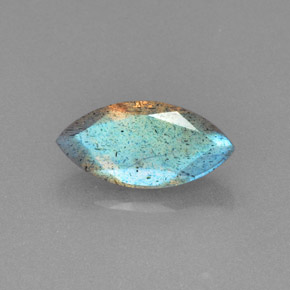 Labradorite Éclat Bleu Gris naturelle Transparent, 2.46 ct, Transparent / Translucide
