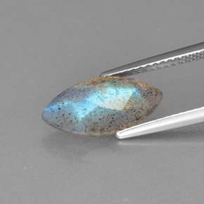 Labradorite Éclat Bleu Gris naturelle Transparent, 2.46 ct, Transparent / Translucide