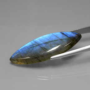 Labradorite bleue naturelle marquise, 36,89 ct, transparent