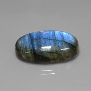 Labradorite Éclat Bleu Gris naturelle Coupe ovale, 23.23 ct, Transparent