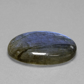 Labradorite bleue naturelle coupe ovale, 16,81 ct, transparent