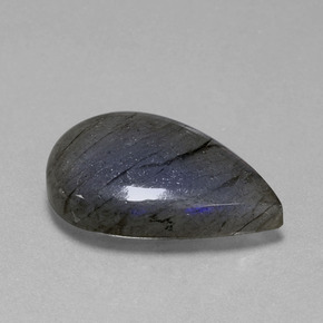 Labradorite bleue naturelle en forme de poire, 27,70 ct, transparent