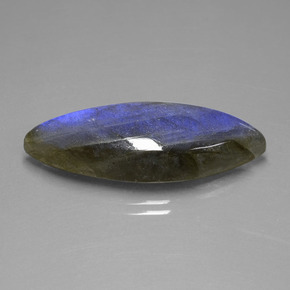 Labradorite Éclat Bleu Gris naturelle Marquise, 18.92 ct, Transparent