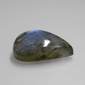 Labradorite bleue naturelle en forme de poire, 21,94 ct, transparent
