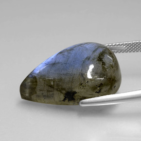 Labradorite bleue naturelle en forme de poire, 21,94 ct, transparent