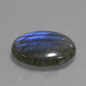 Labradorite Éclat Bleu Gris naturelle Coupe ovale, 15.48 ct, Transparent