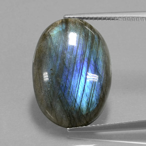 Labradorite bleue naturelle coupe ovale, 14,95 ct, transparent