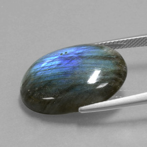 Labradorite bleue naturelle coupe ovale, 14,95 ct, transparent