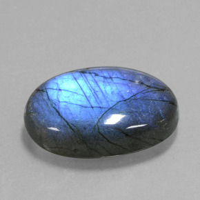 Labradorite bleue naturelle coupe ovale, 20,59 ct, transparent