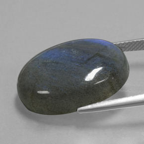 Labradorite Éclat Bleu Gris naturelle Coupe ovale, 21.99 ct, Transparent
