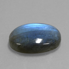 Labradorite bleue naturelle coupe ovale, 17,74 ct, transparent