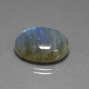 Labradorite bleue naturelle coupe ovale, 16,93 ct, translucide
