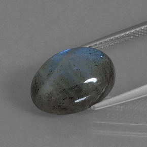 Labradorite bleue naturelle coupe ovale, 5,70 ct, translucide