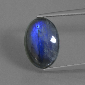 Labradorite bleue naturelle coupe ovale, 4,53 ct, translucide