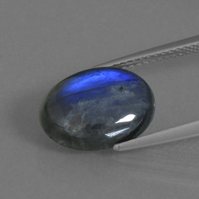 Labradorite bleue naturelle coupe ovale, 4,53 ct, translucide