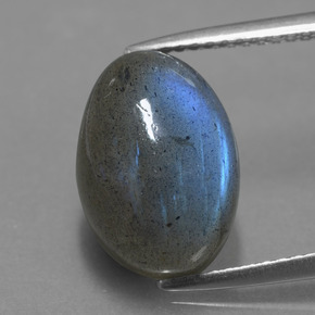 Labradorite bleue naturelle coupe ovale, 5,82 ct, translucide