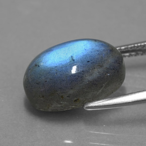 Labradorite bleue naturelle coupe ovale, 5,82 ct, translucide