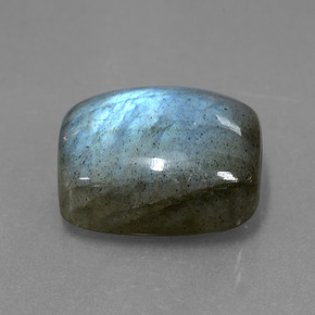 Labradorite Éclat Bleu Gris naturelle Coupe coussin, 10.01 ct, Translucide
