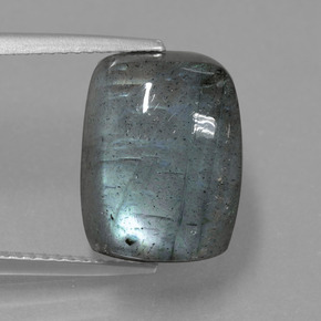 Labradorite bleue naturelle coupe coussin, 9,96 ct, translucide