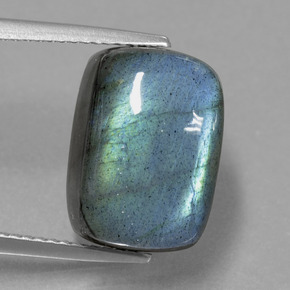 Labradorite bleue naturelle coupe coussin, 10,66 ct, translucide