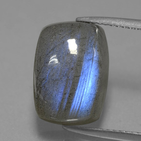 Labradorite bleue naturelle coupe coussin, 9,80 ct, translucide