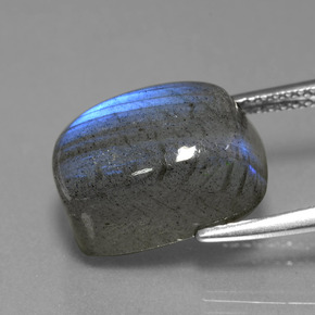 Labradorite bleue naturelle coupe coussin, 9,80 ct, translucide
