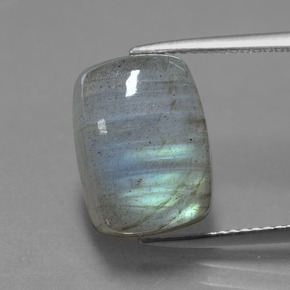 Labradorite bleue naturelle coupe coussin, 9,30 ct, translucide