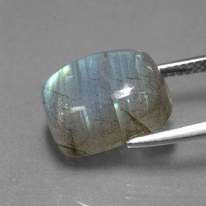 Labradorite bleue naturelle coupe coussin, 9,30 ct, translucide