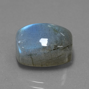 Labradorite bleue naturelle coupe coussin, 10,87 ct, translucide