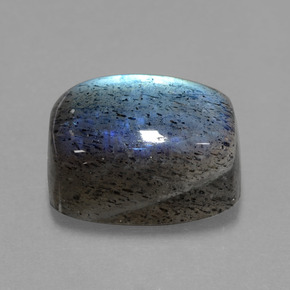 Labradorite bleue naturelle coupe coussin, 10,49 ct, translucide