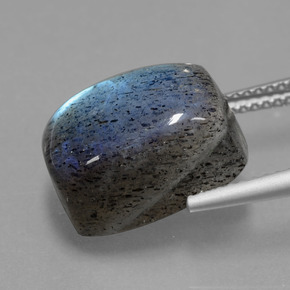 Labradorite bleue naturelle coupe coussin, 10,49 ct, translucide