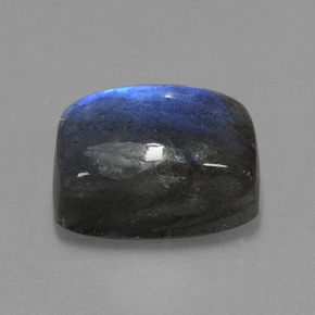 Labradorite Éclat Bleu Gris naturelle Coupe coussin, 9.44 ct, Translucide