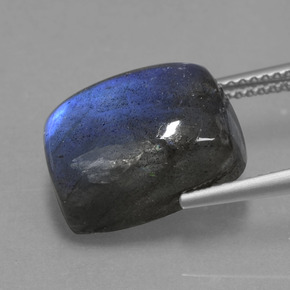 Labradorite Éclat Bleu Gris naturelle Coupe coussin, 9.44 ct, Translucide