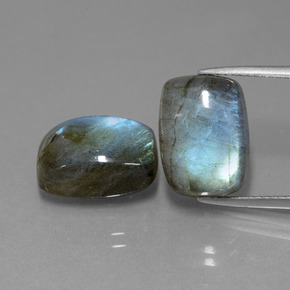 Achetez naturel ct bleue labradorite gems, coupe coussin, en provenance madagascar chez gemselect. en stock, livraison internationale!