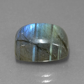 Labradorite Éclat Bleu Gris naturelle Coupe coussin, 9.03 ct, Translucide