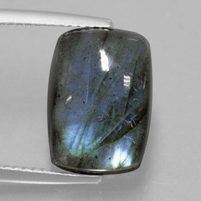 Labradorite bleue naturelle coupe coussin, 9,61 ct, translucide