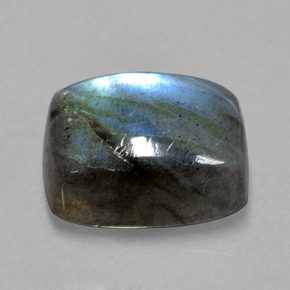 Labradorite bleue naturelle coupe coussin, 9,61 ct, translucide