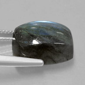 Labradorite bleue naturelle coupe coussin, 9,61 ct, translucide