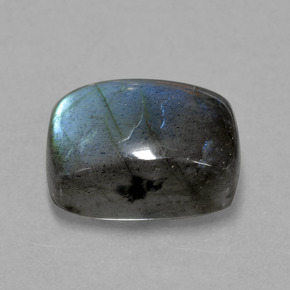 Labradorite Éclat Bleu Gris naturelle Coupe coussin, 9.42 ct, Translucide
